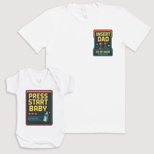 Press Start Baby - Baby Gift Set - Baby Matching Gift Set