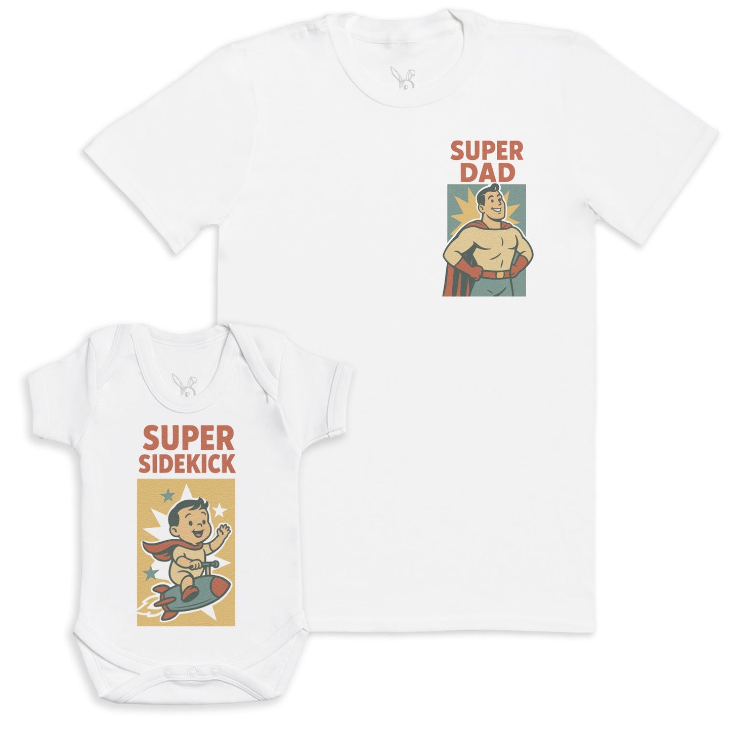 Retro Super Sidekick - Baby Gift Set - Baby Matching Gift Set