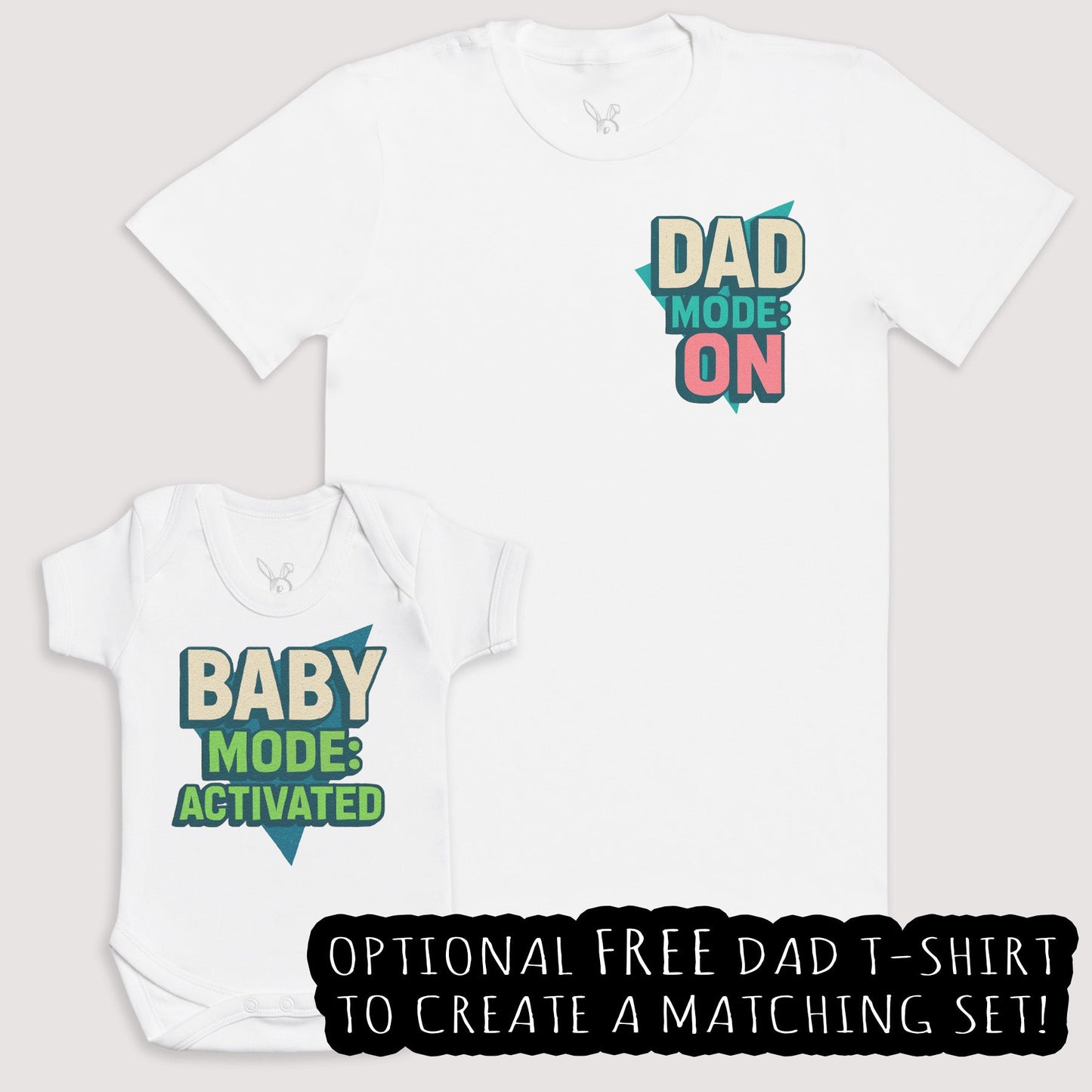 Retro Baby Mode Activated - Baby Gift Set - Baby Matching Gift Set