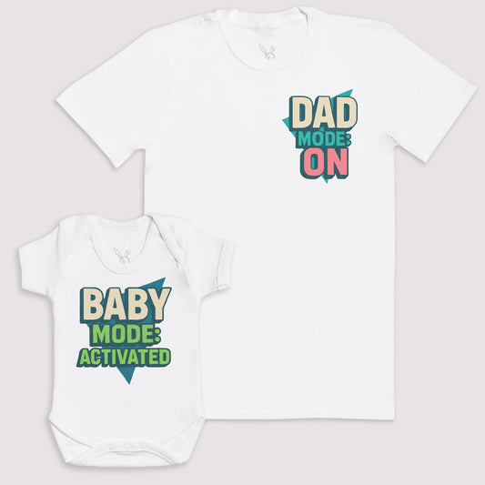 Retro Baby Mode Activated - Baby Gift Set - Baby Matching Gift Set